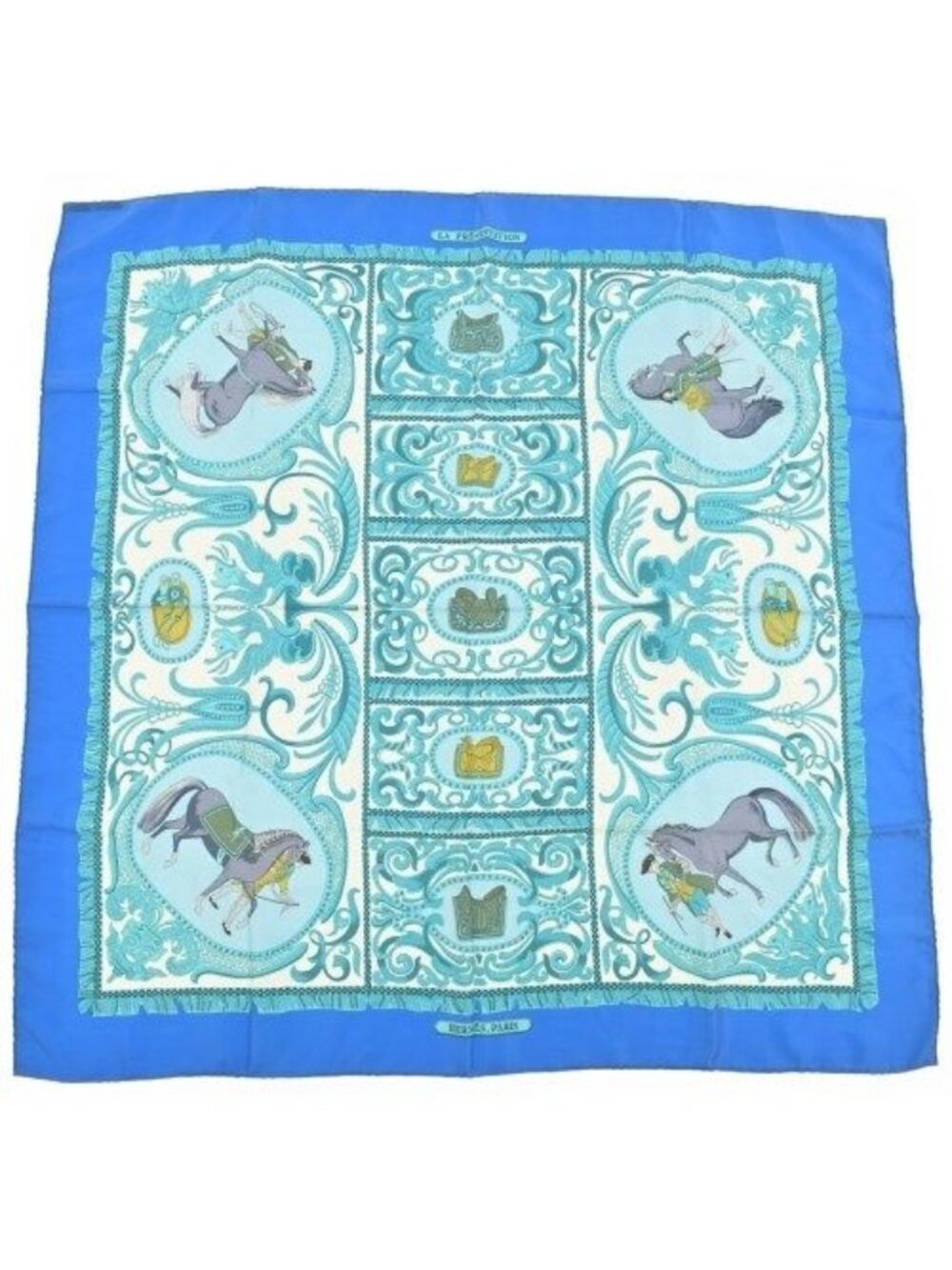 Hermes Bandana Scarf Blue